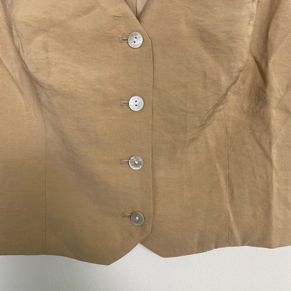 Madewell Women's Vest Top Size 8 Tan Brown Sleeveless Button Front Career - Picture 3 of 6